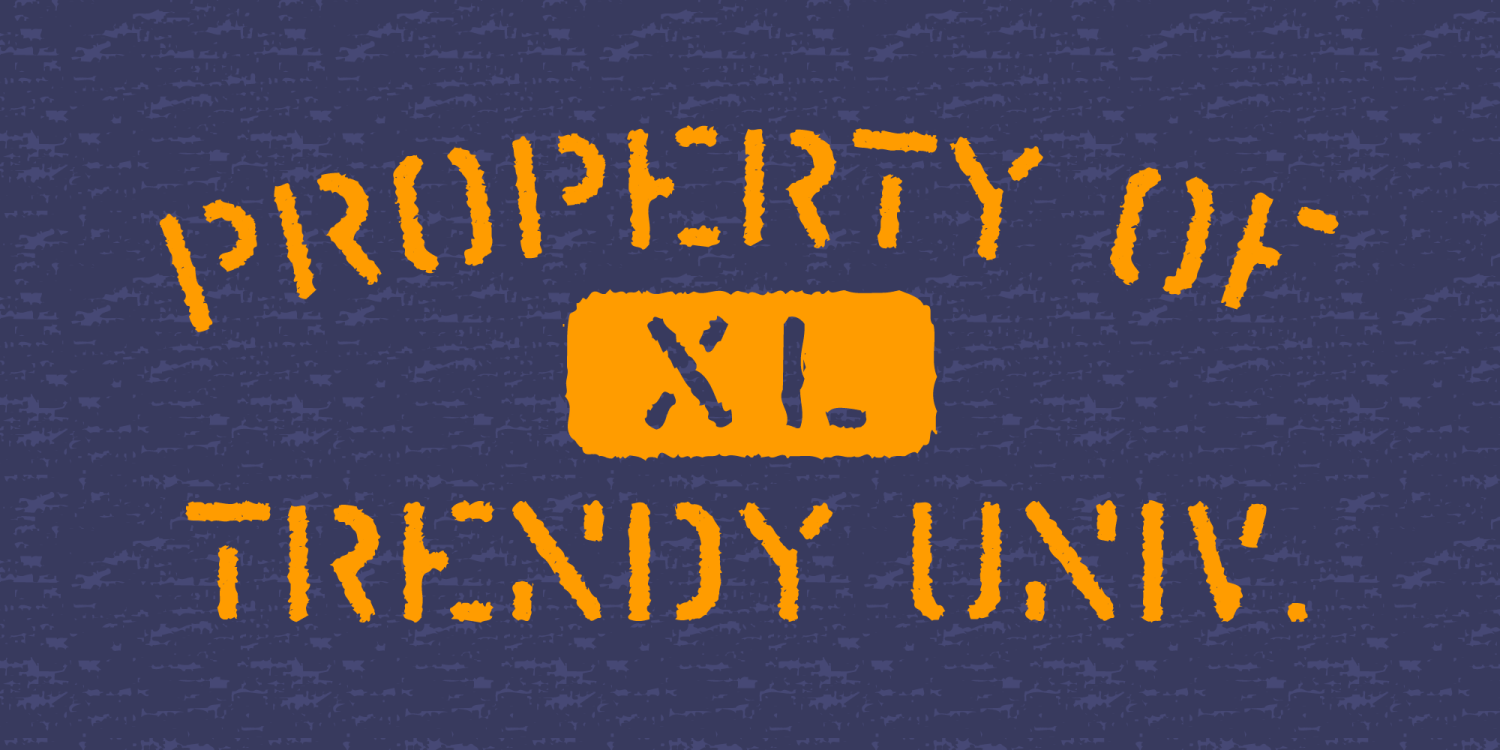 Trendy University Font Poster